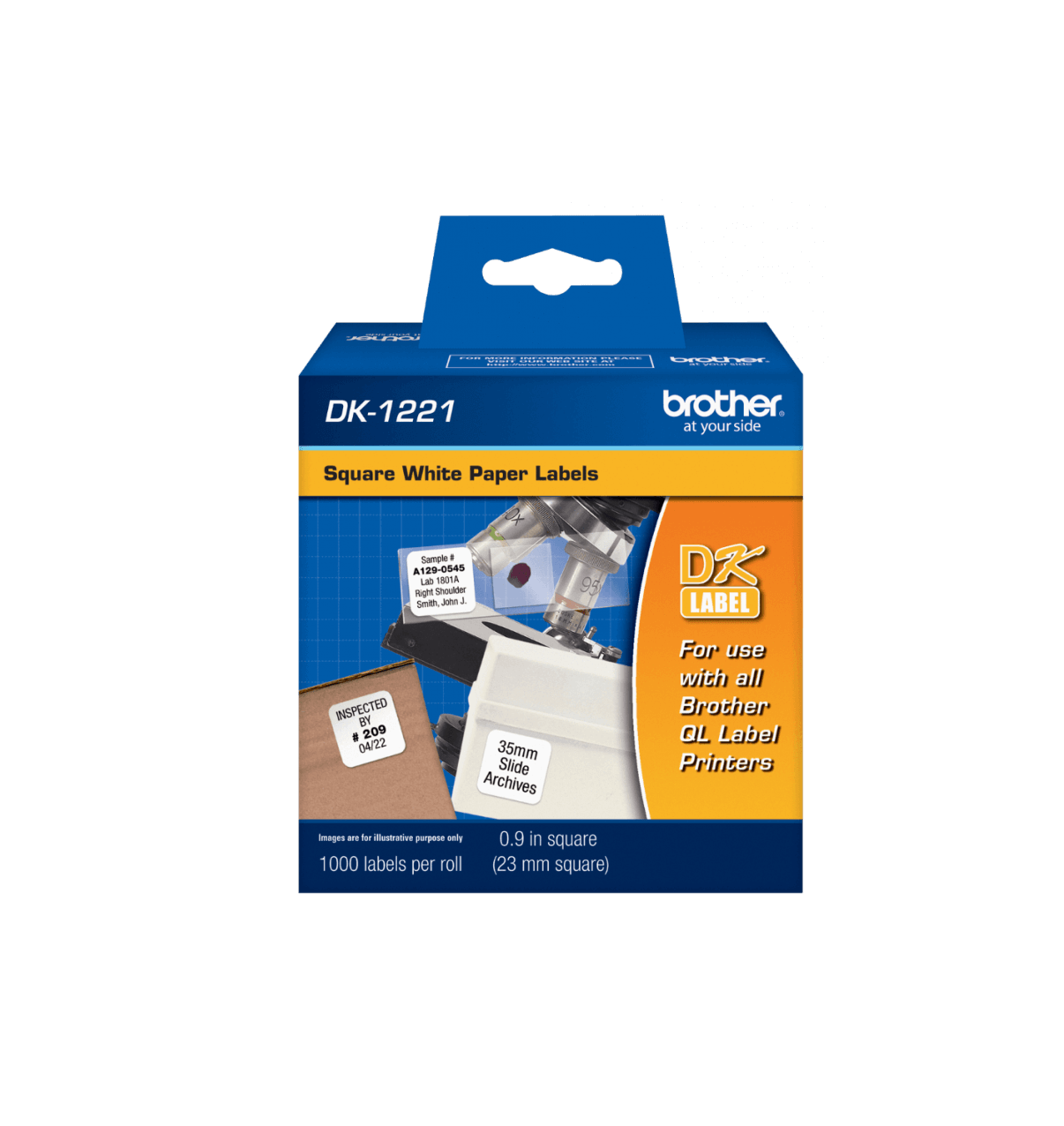 Rollo de Etiquetas Cuadradas Brother DK-1221, 23 x 23mm, 1000 Etiquetas 2