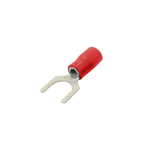 Horquilla-6,5mm 0,5-1,5mm2 100-un Conector Rojo Aislado PVC 2