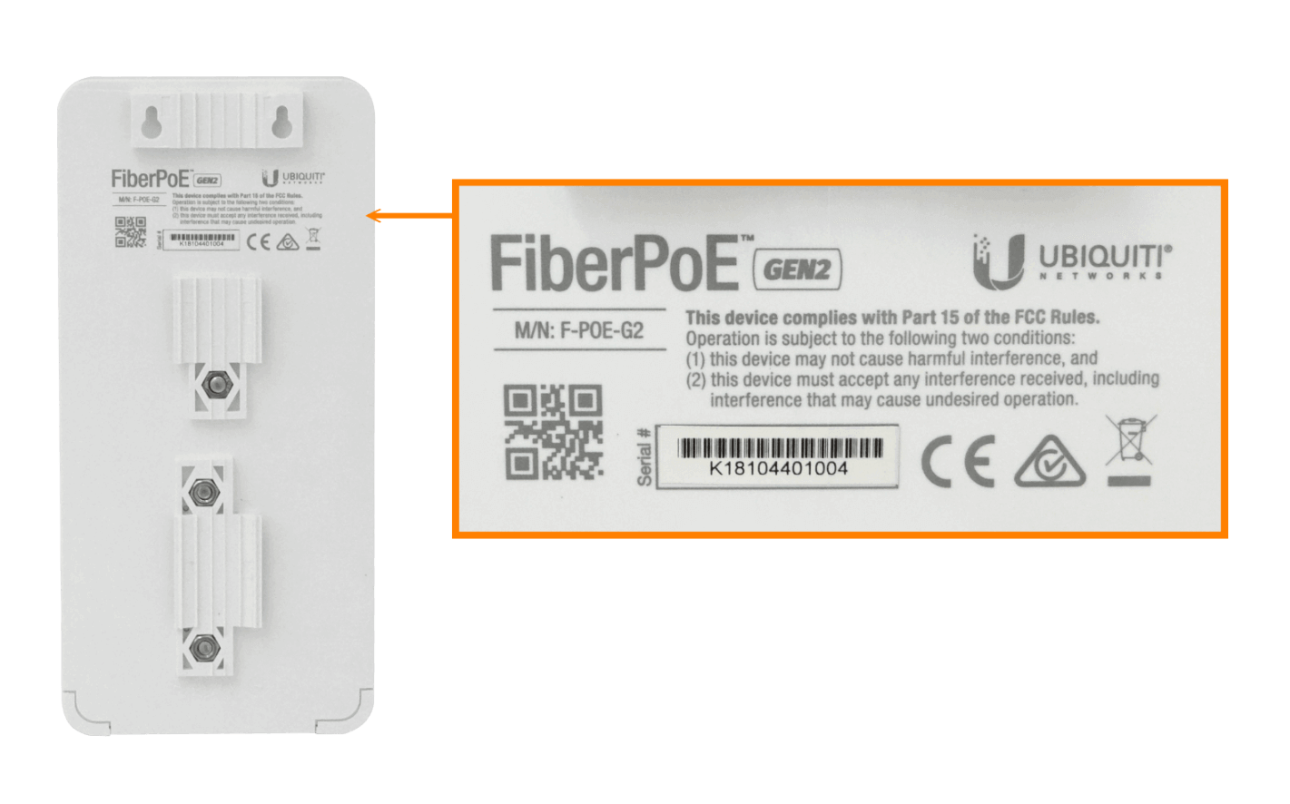 Adaptador PoE G2, 1 SFP/1 RJ45, exterior, 24-57V, UBIQUITI F-POE-G2 6