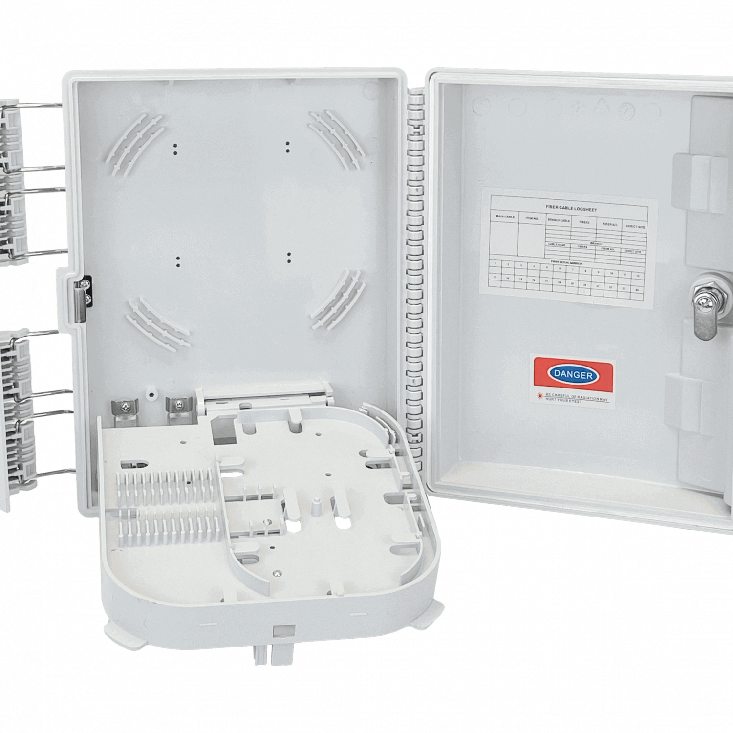 Caja NAP de Fibra Óptica 16 Puertos Rectangular IP65 con Llave - BOX-16 4