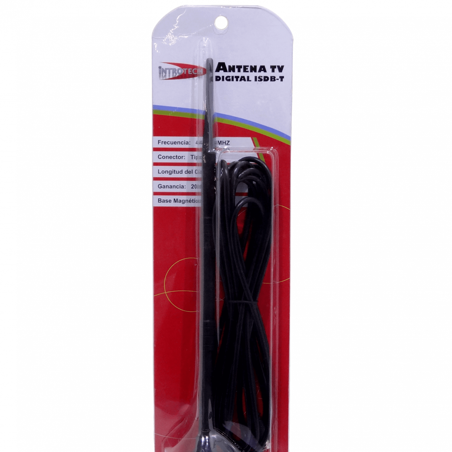 INTROTECH Ganancia20 Antena TV-Digital 447-855MHz BaseMagnetica F-M-5m 2