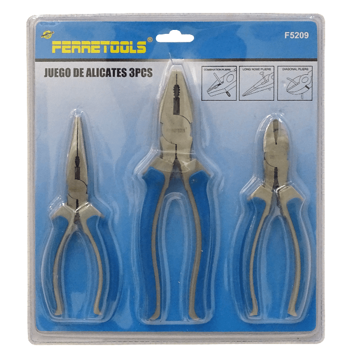 FERRETOOLS 3 Alicates Universal Cortante Punta 8-Pulgadas F5209 2