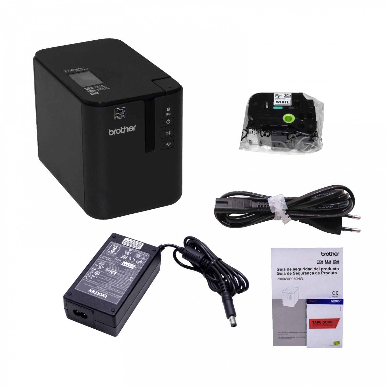 Rotuladora de escritorio profesional con WiFi, USB Brother PT-P900W, Utiliza TZe y HSe hasta 36mm 3