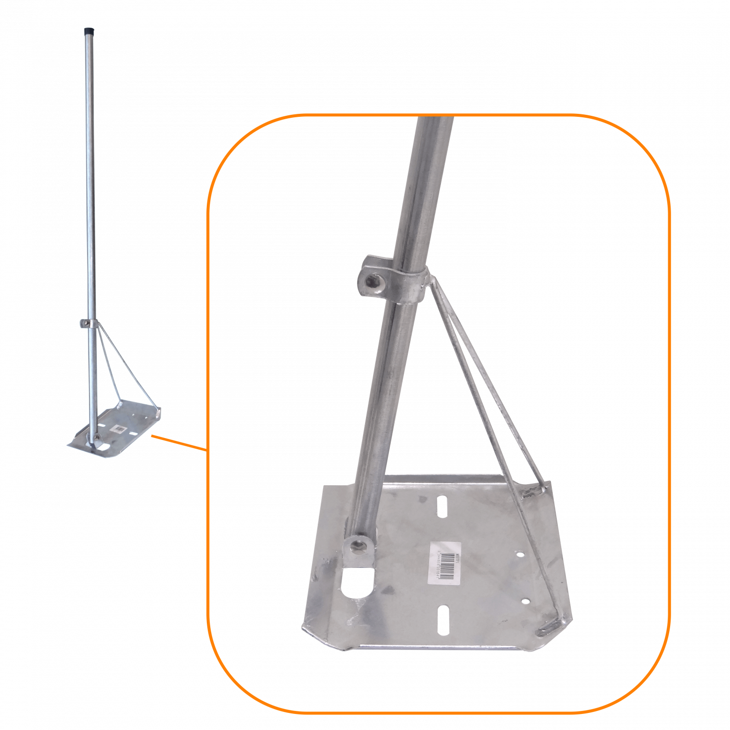 Tripode 120cm x 1-Pulgada Base-Cuadrada 24x24cm Galvanizado 5