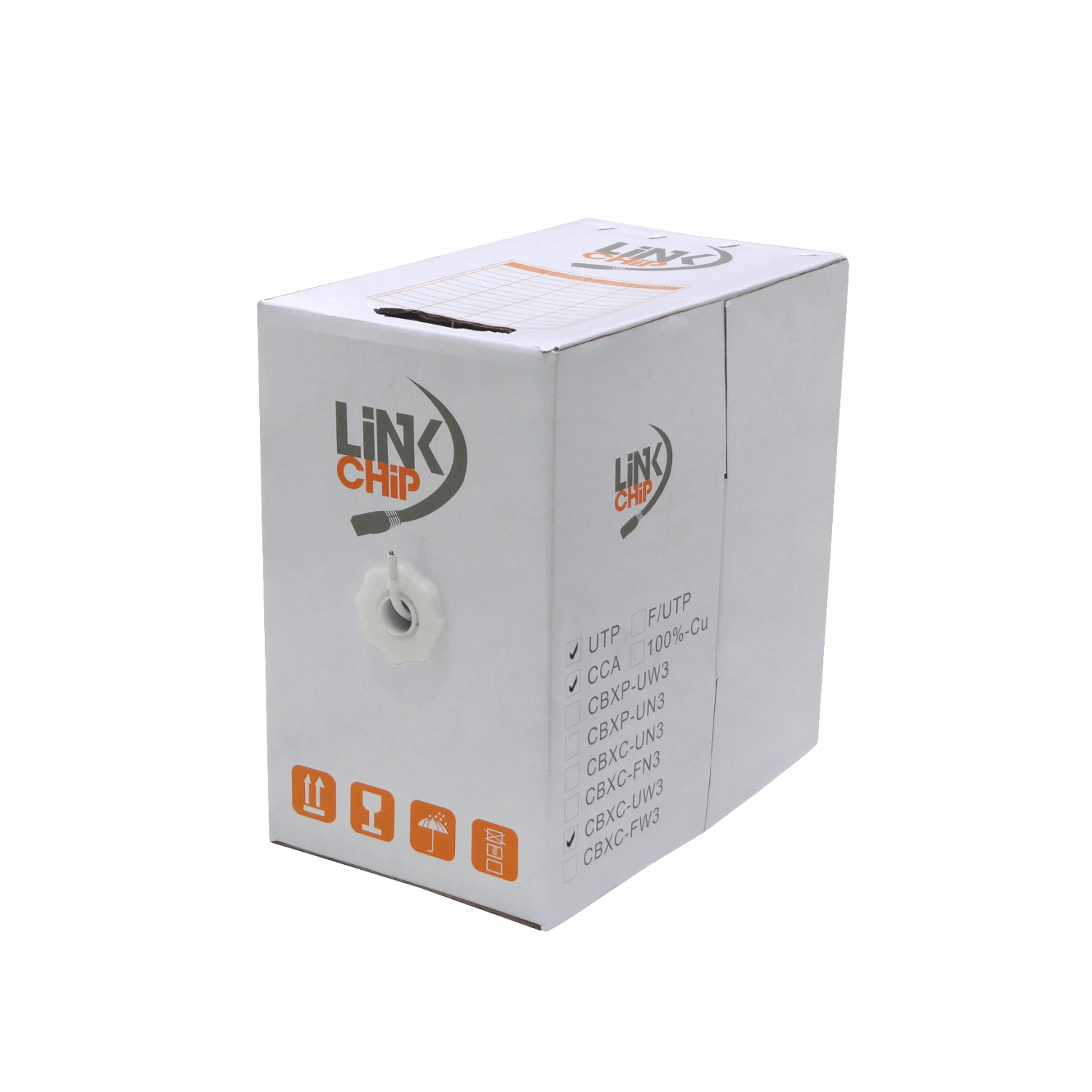 Cable UTP LINKCHIP Blanco Semi-Exterior AWG25/0.45mm CCA 305mt Aleación 1