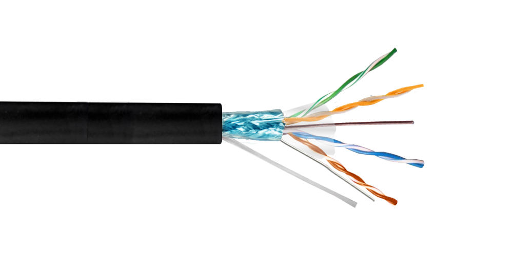 Cable F/UTP LINKCHIP Negro Exterior AWG25/0.45mm CCA 305mt Aleación 2