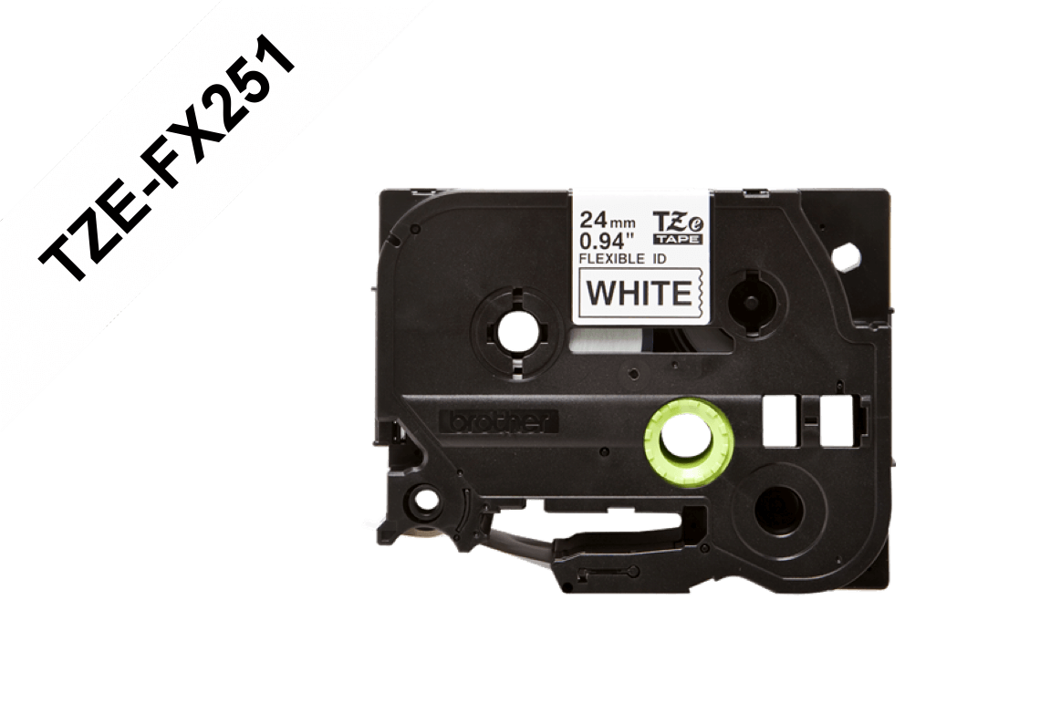 Cinta ID Flexibles negro sobre blanco 24mm (0,94