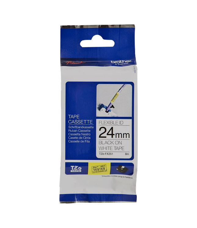 Cinta ID Flexibles negro sobre blanco 24mm (0,94