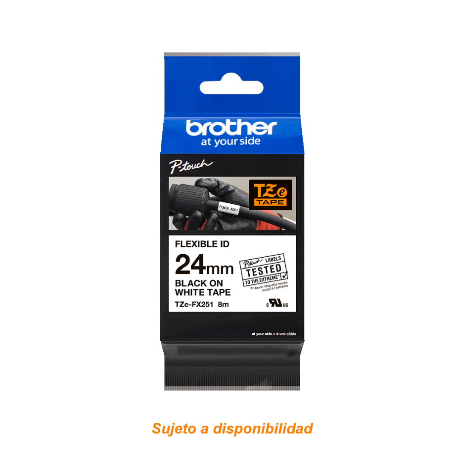 Cinta ID Flexibles negro sobre blanco 24mm (0,94