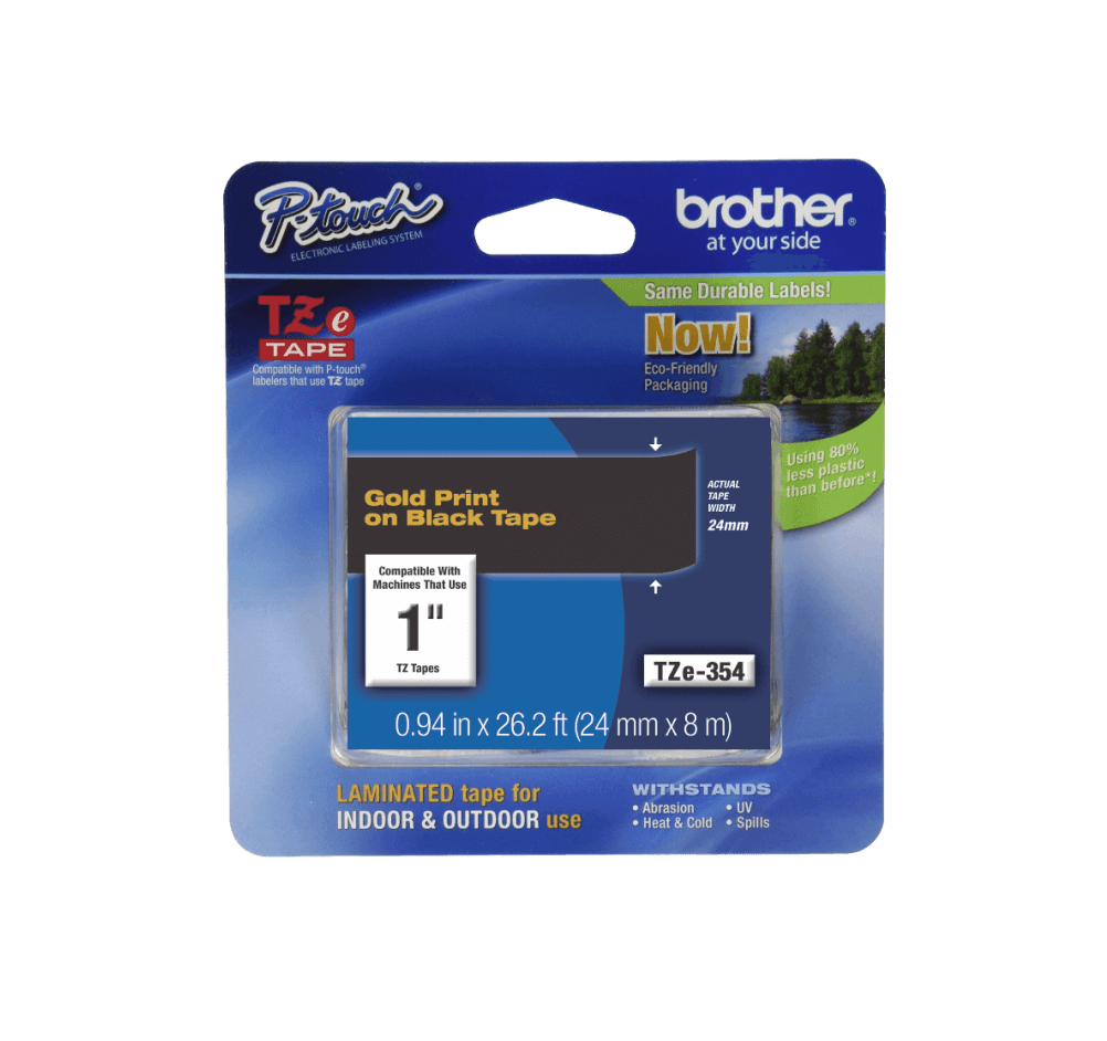 Cinta Brother TZE-354 24mm dorado en fondo negro 8m 3