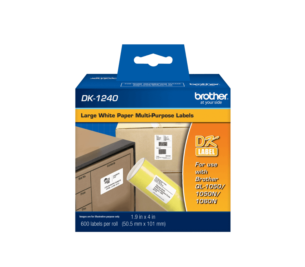 Rollo etiquetas Brother DK1240 blanco 4x2 pulgadas 2