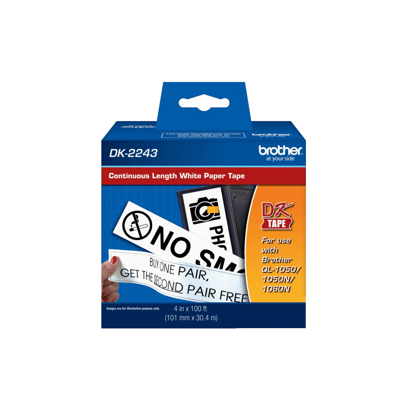 Cinta de Papel Continuo Brother DK-2243, 1 Rollo, Grosor 102mm, Longitud 30.4m 1