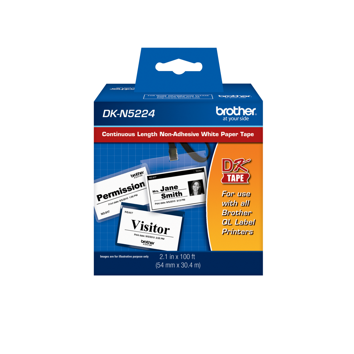 Cinta de Papel Continua No Adhesiva Brother DKN5224, 54mm, 30,4 Metros 2