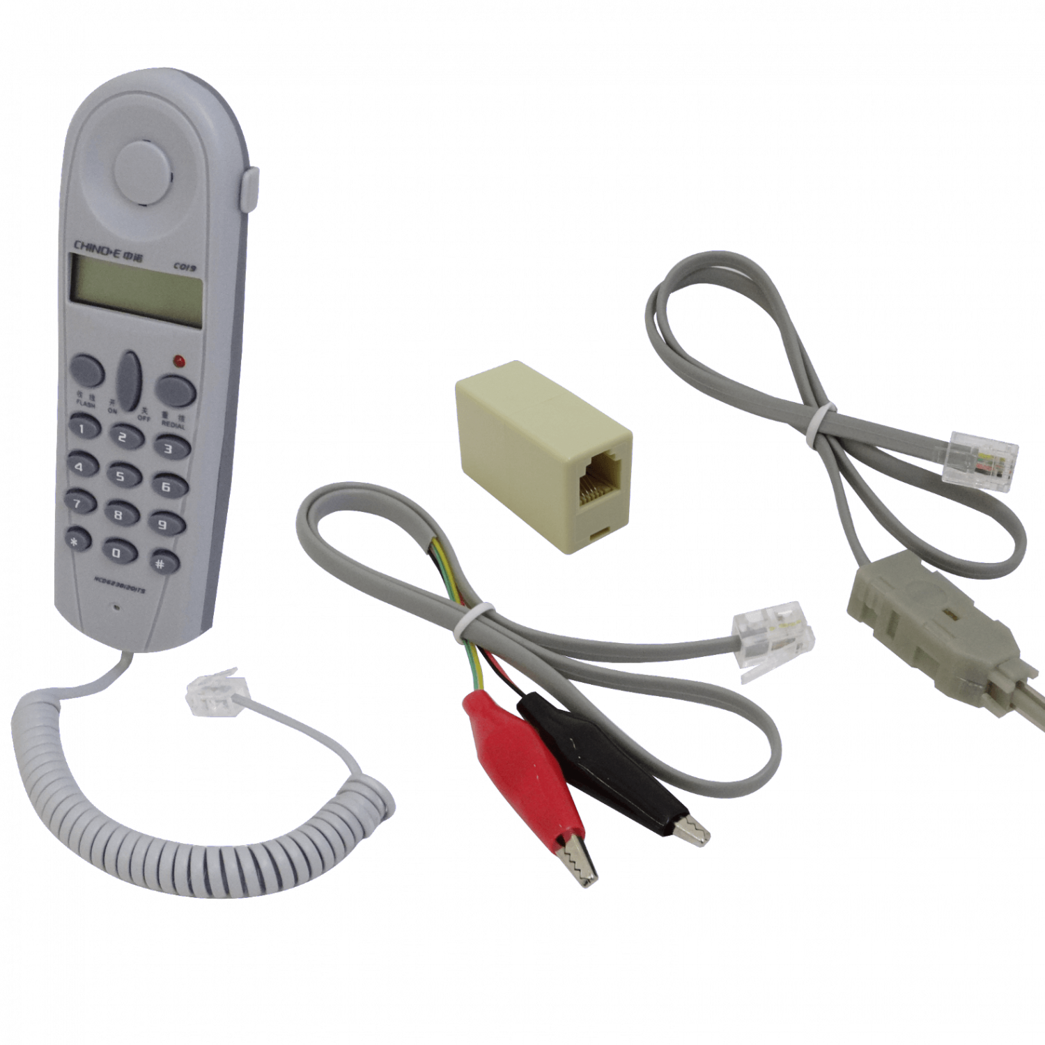 CHINO-E Telefono Tecnico para Pruebas RJ11-M/H Pinzas/Krone Pantalla 2