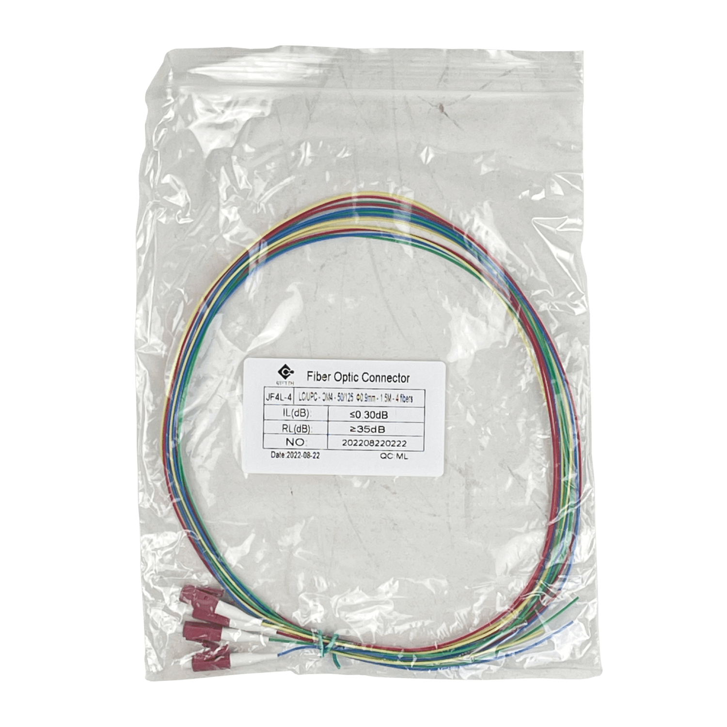 LC/UPC OM4 Multimodo 1,5mt 4-Unidades Pigtail 50/125um 0,9mm 150cm 1