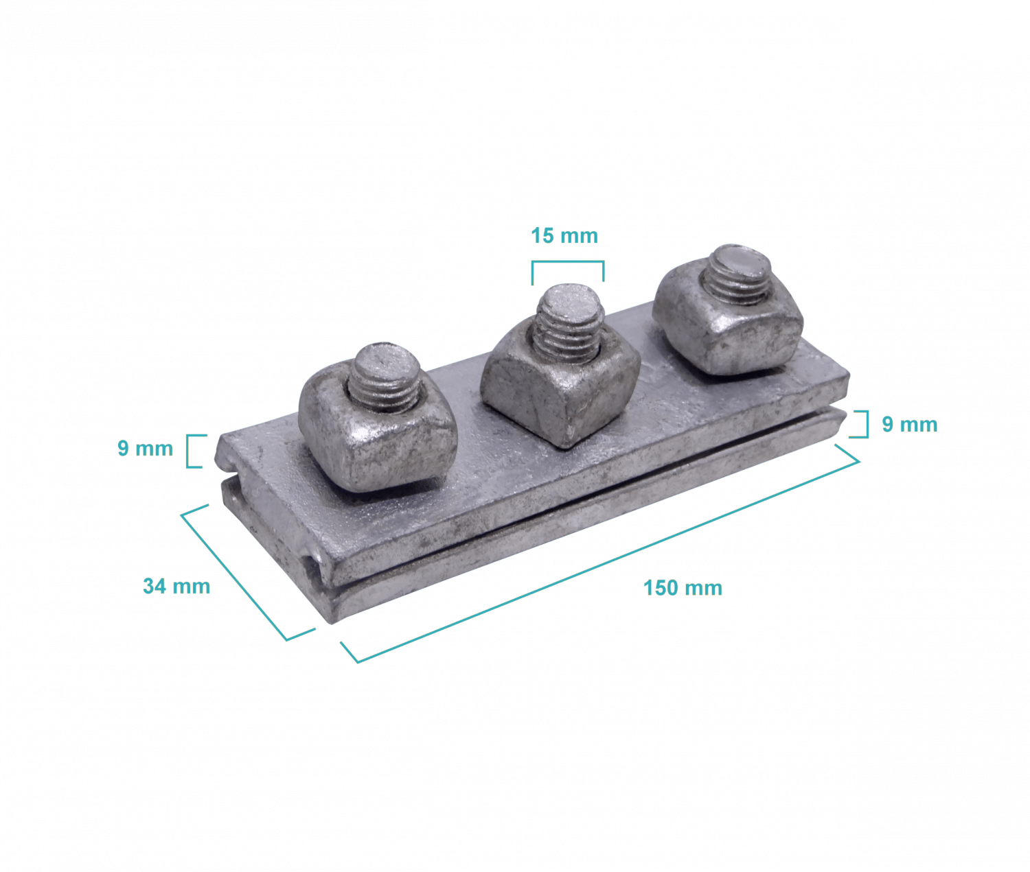 Brida Sujecion 3 Pernos 5/8T/VTRC 150x34x9x15mm para Postacion 1