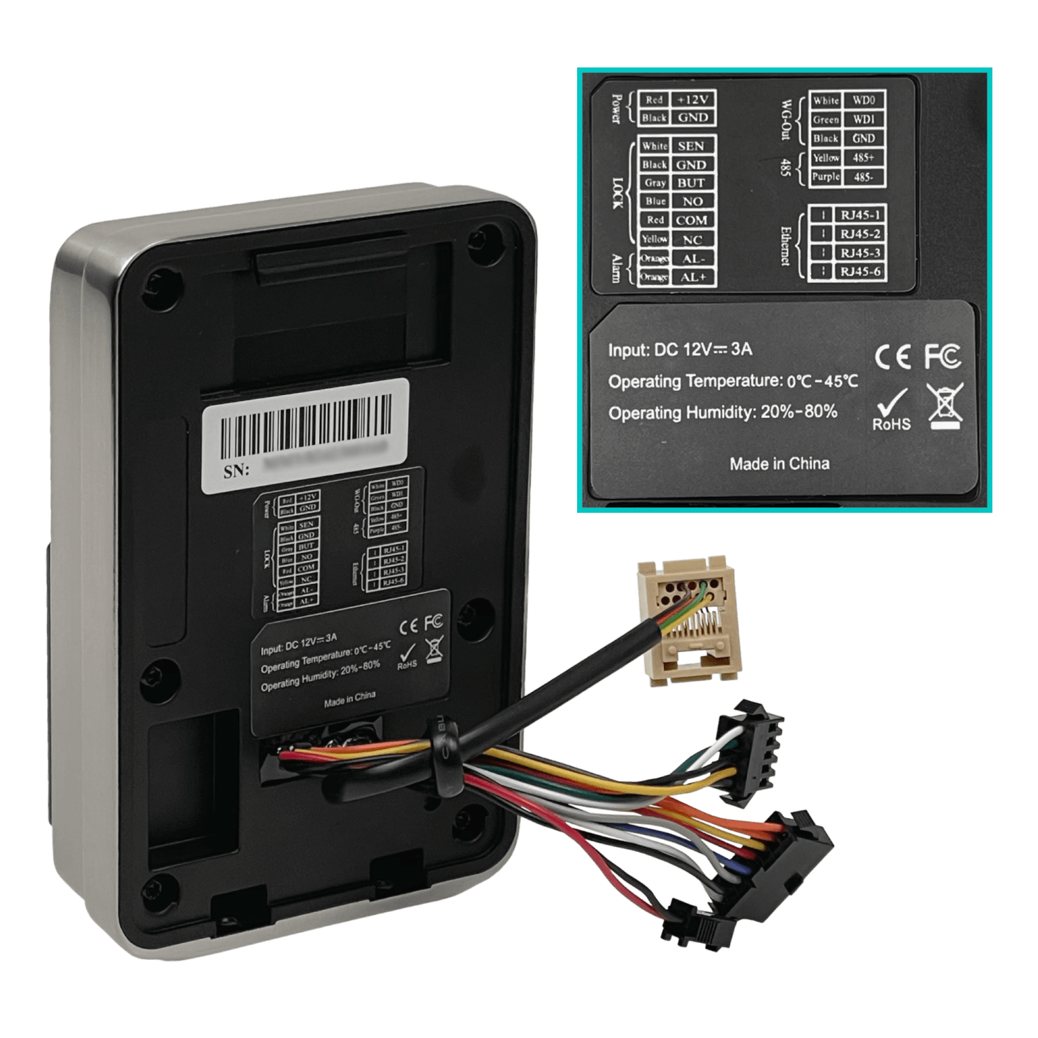 Control de Acceso Biométrico ZKTeco MA500 - IP65, TCP/IP y RS485, Relé Integrado 3