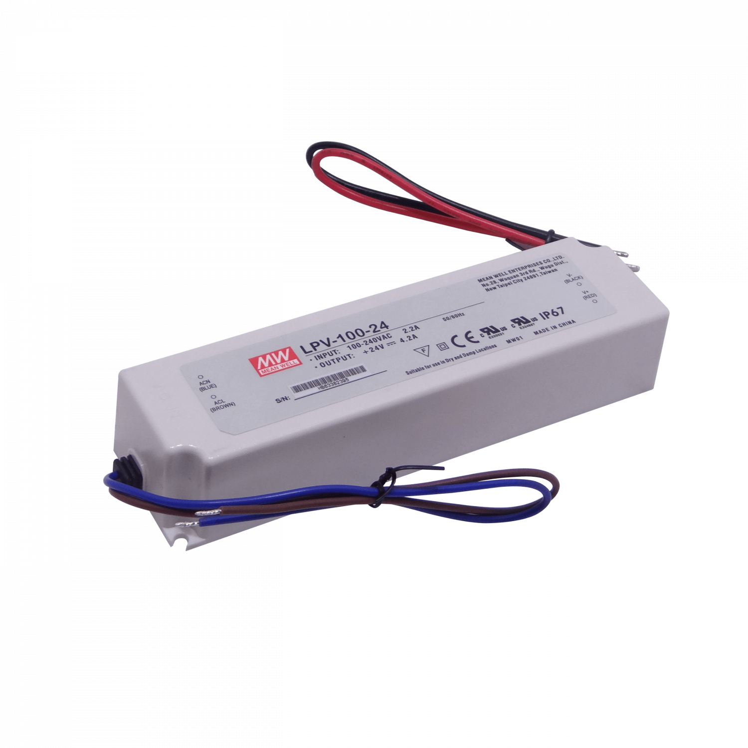 MEANWELL 24V 100,8W 4,2A 100-240VAC Fuente-Poder Plastica IP67 Sellada 3