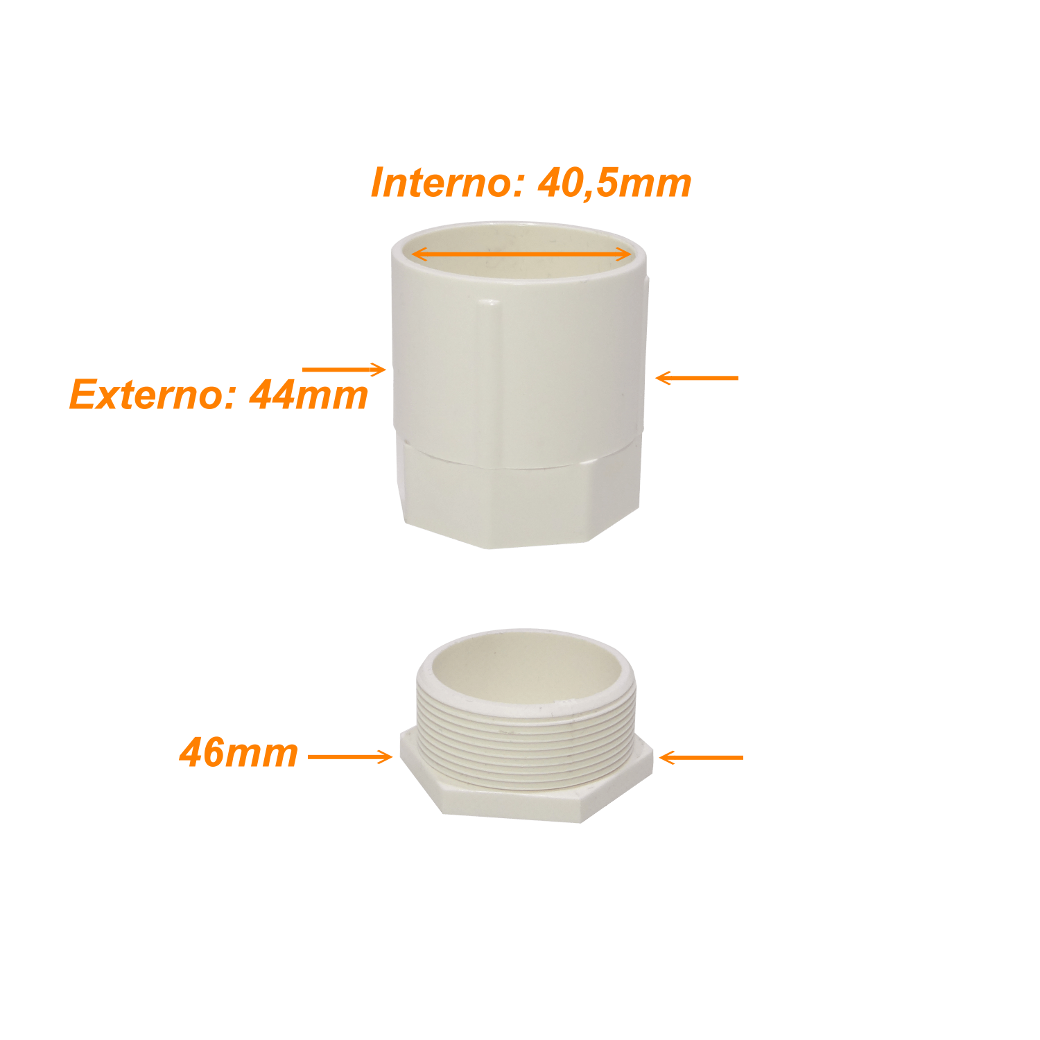 Salida caja LinkChip PVC40-SA 40mm blanca para tubo PVC 2