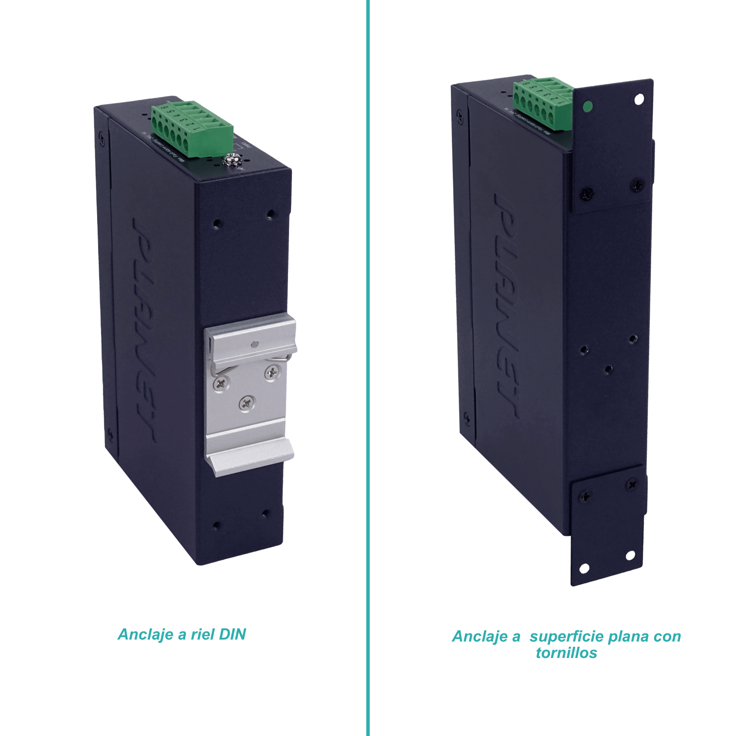 PLANET 8-1000 Switch Indust no-Admin Riel-DIN Gigabit req-12-48DC/24AC 3