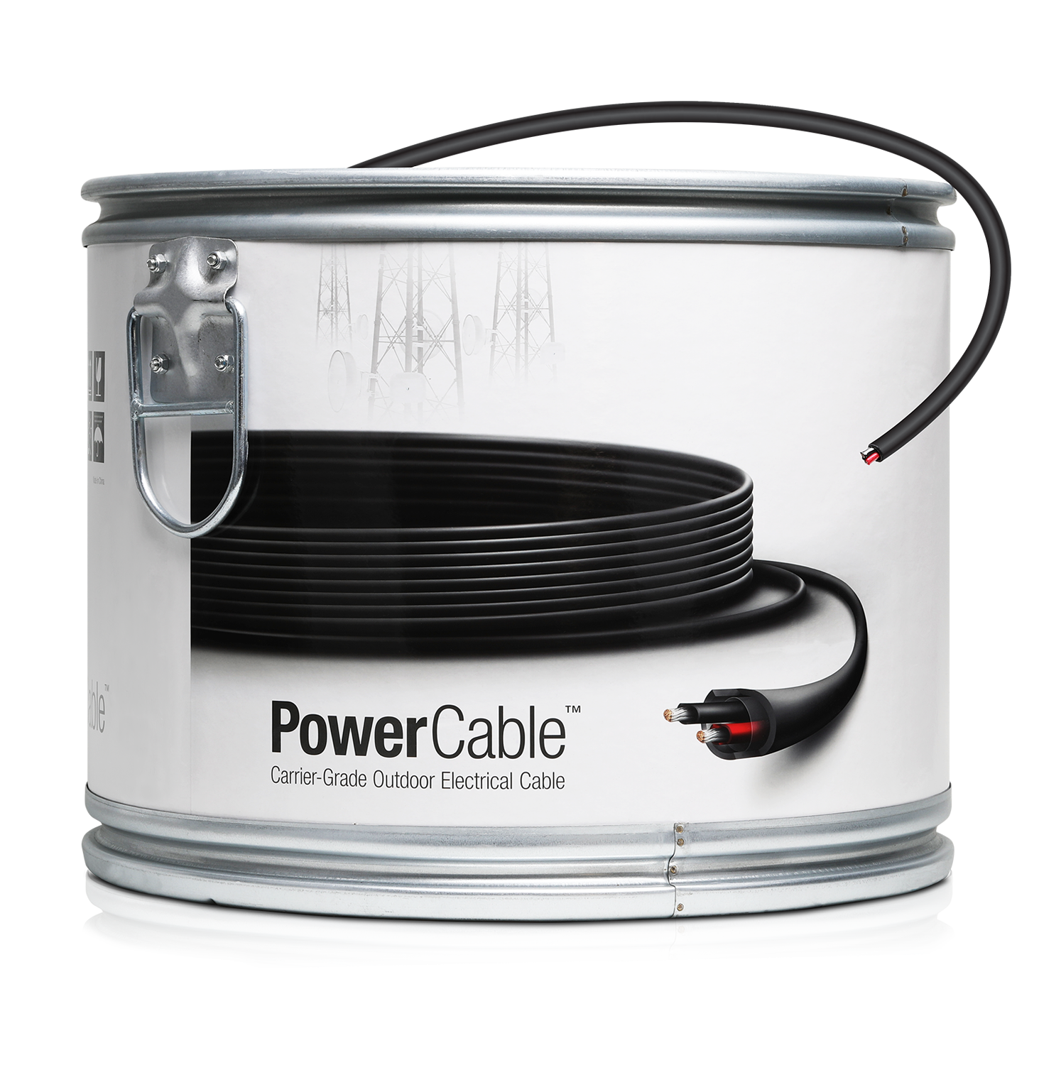 Tambor de 304m de Cable Eléctrico 2x12AWG, PE para Exterior, 10.5mm, EdgePoint Ubiquiti PC-12 4