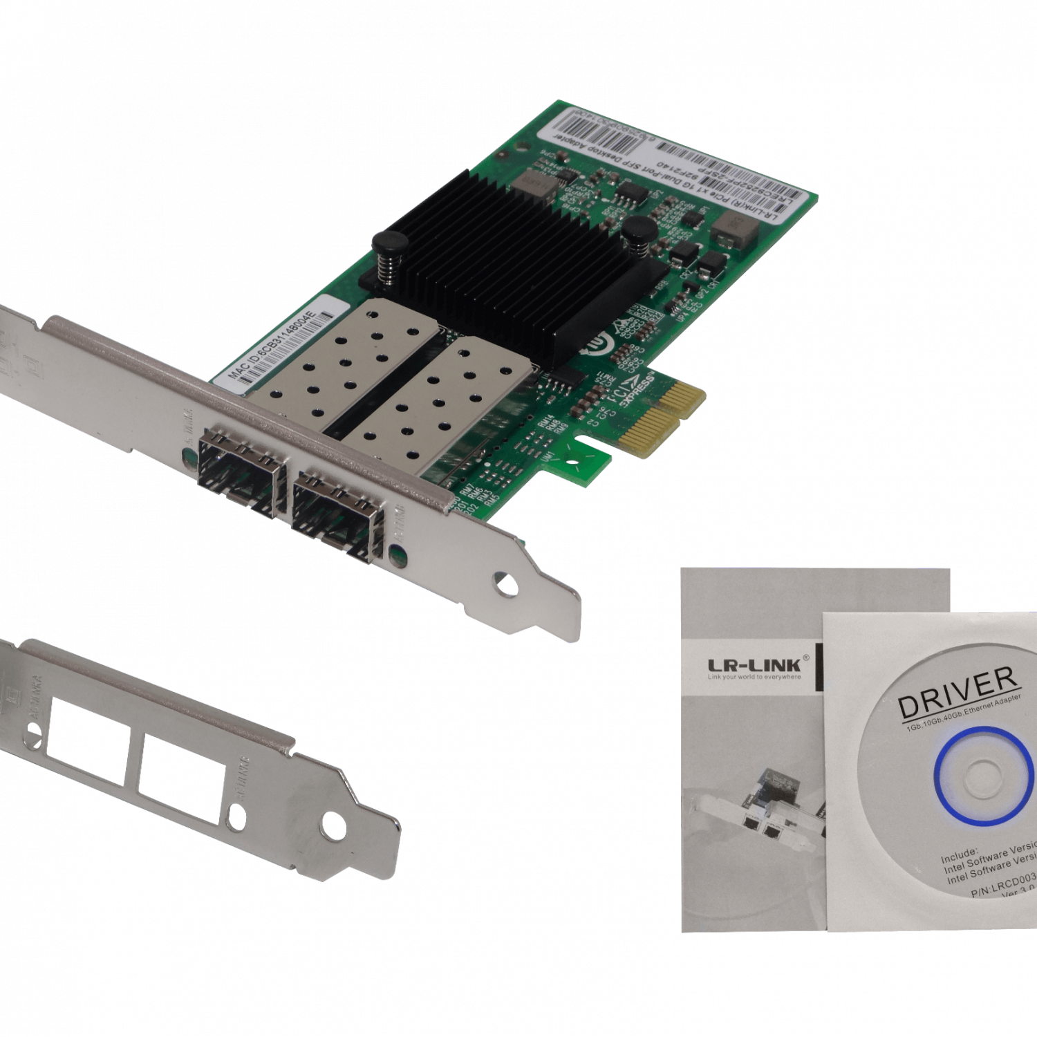 Tarjeta de Red PCIe x1 LR-LINK LREC9252PF-2SFP - Doble Puerto Gigabit SFP, Intel I350 3