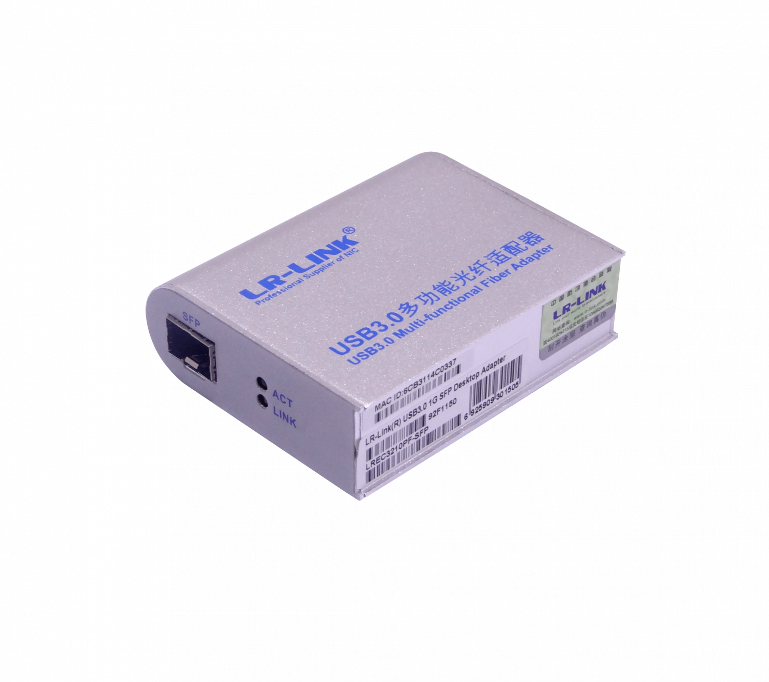Adaptador de Red USB 3.0 LR-LINK LREC3210PF-SFP - Puerto Gigabit SFP, Realtek RTL8153-CG 4
