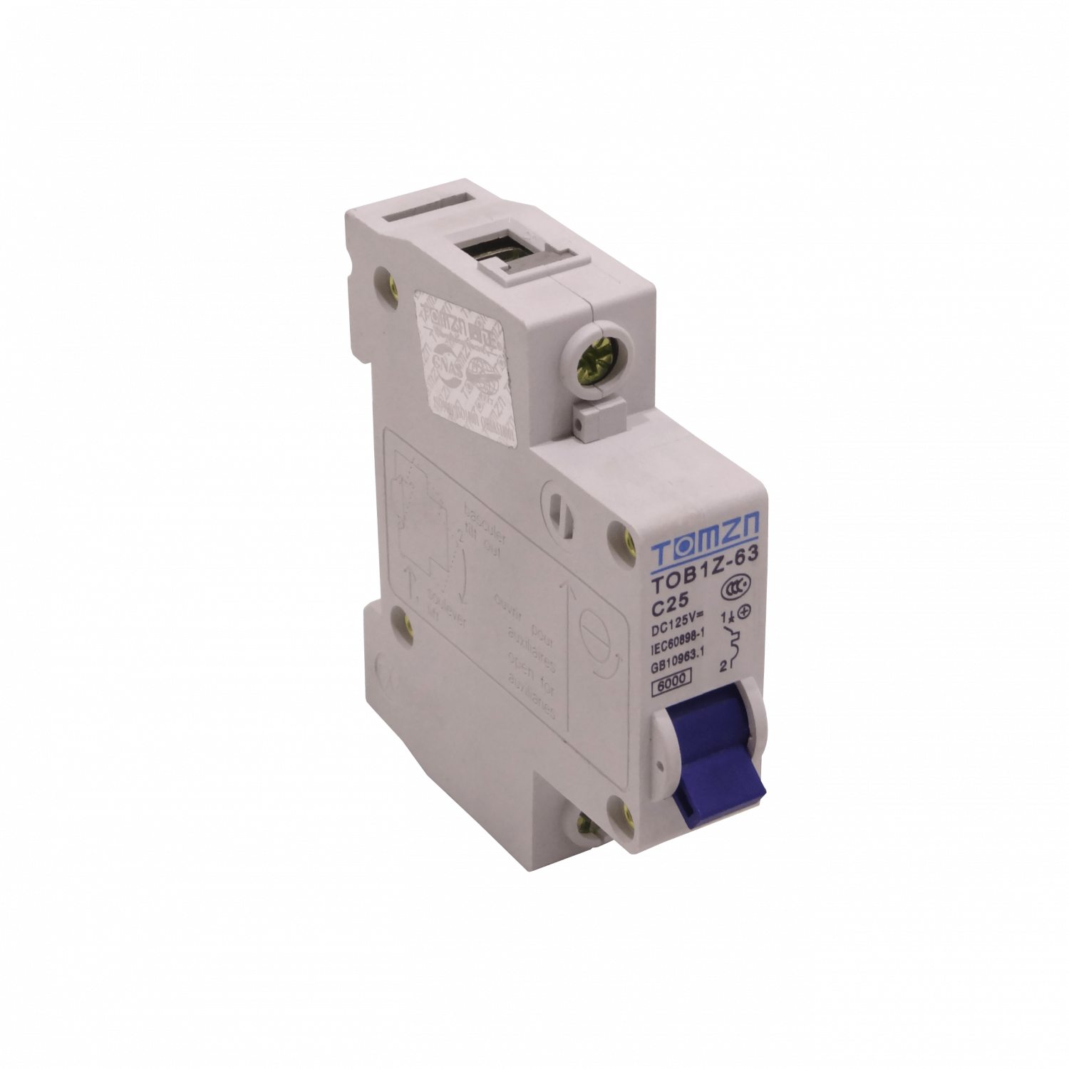Interruptor Termomagnético TOMZN C25 25A 125VDC Corriente Continua 1