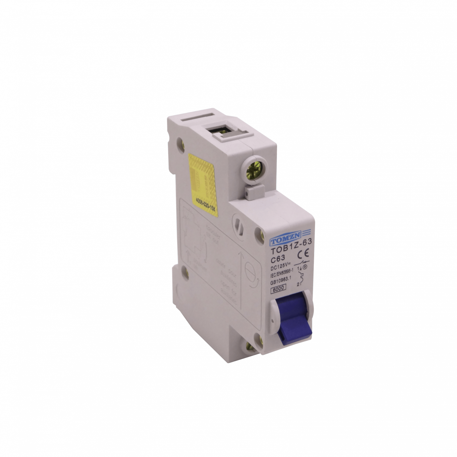 Interruptor Termomagnético TOMZN C63 63A 125VDC Corriente Continua 1