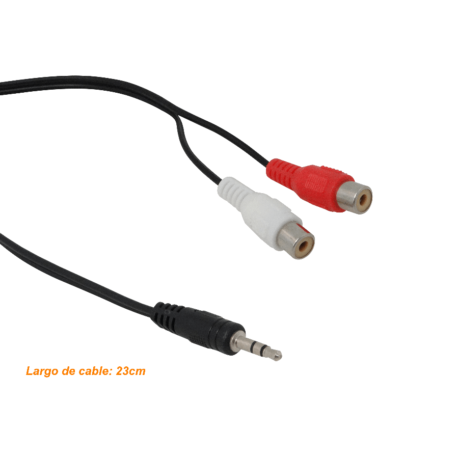 Cable de Audio 3.5mm Macho a 2 RCA Hembra, 20cm 2