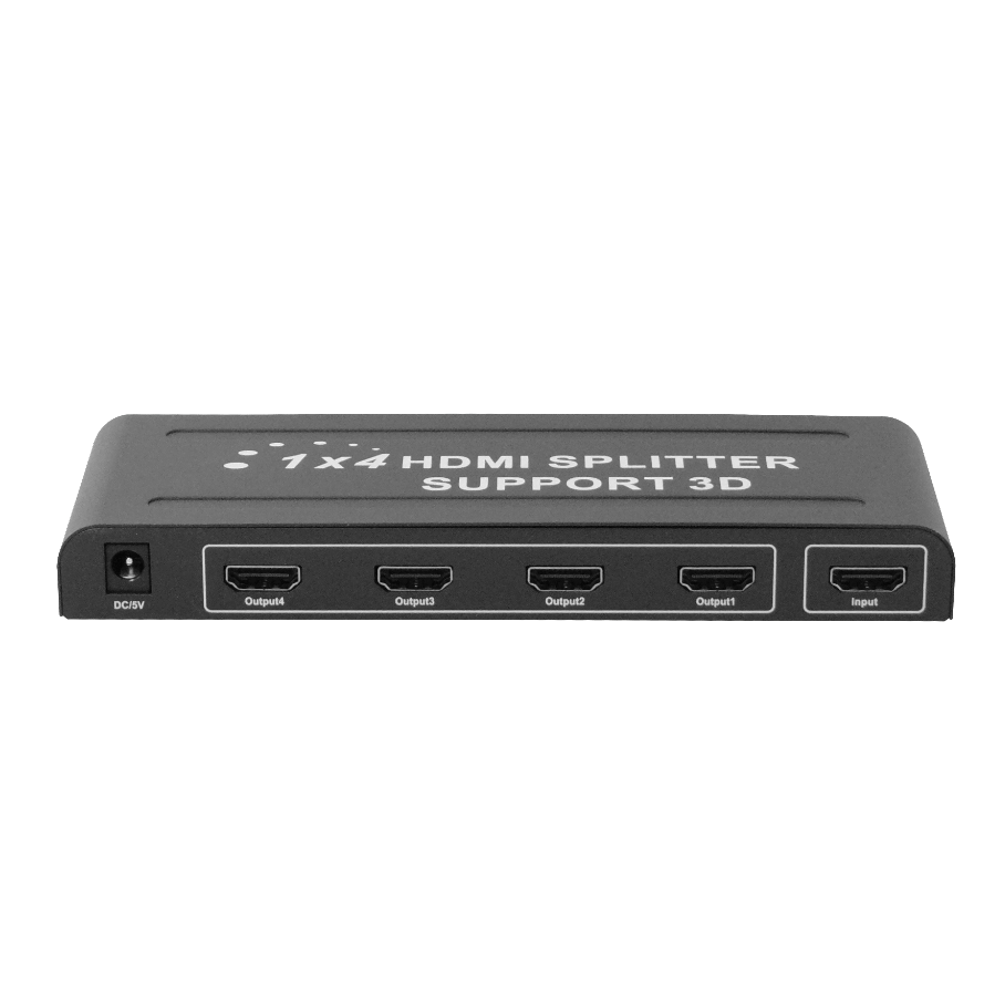 Splitter HDMI 1x4 v1.4, 1080p, 1 Entrada a 4 Salidas, Fuente 5V 2A 5