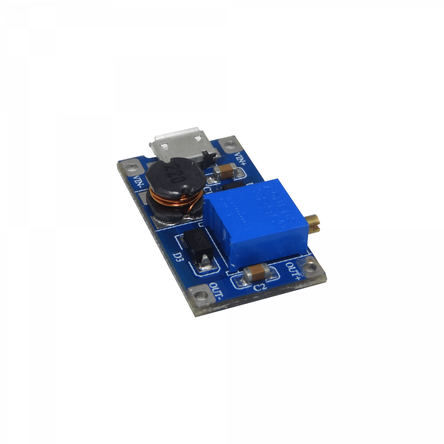 Boost Ajustable AumentaVoltaje in:2-24VDC USB/2-pin out:5-28VDC 2A-Max 3