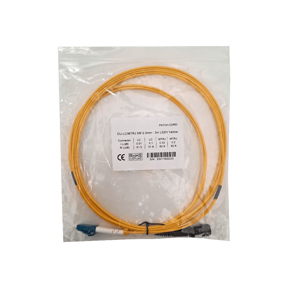 3mt LC-MTRJ MonoModo SM Duplex Jumper Cable Fibra 2.0mm 9/125um 1