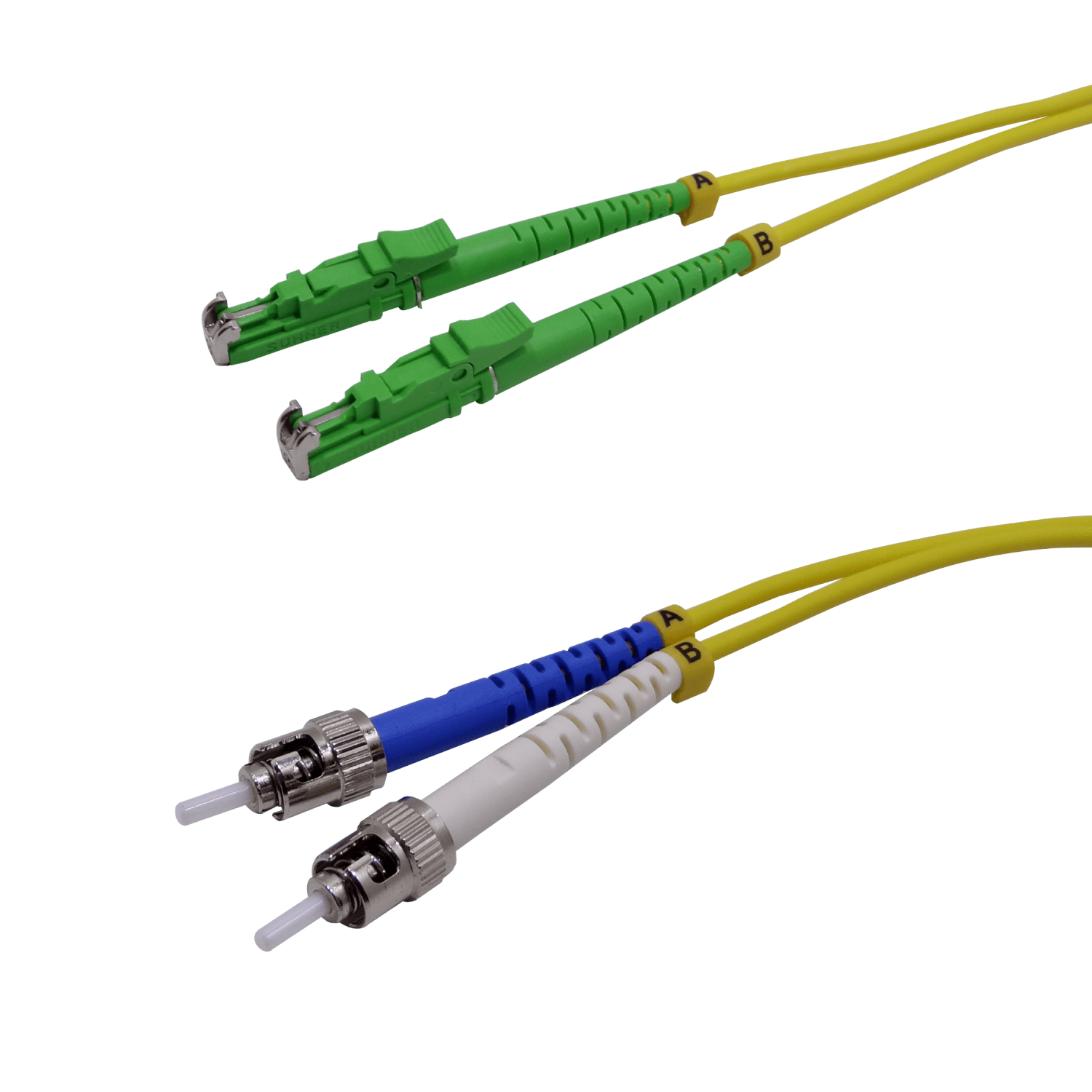 3mt E2000/APC-ST/UPC MonoModo SM Duplex Jumper Cable Fibra 3.0mm 9/125 2