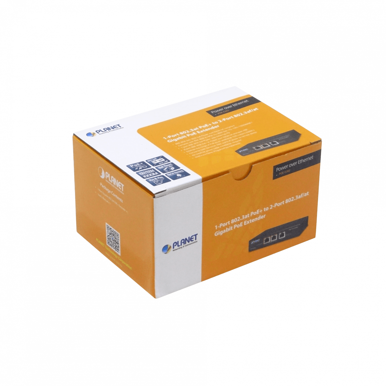 Extensor PoE+ PLANET POE-E202, Gigabit, 1 Entrada a 2 Salidas, 36W y Soporte 802.3at   4