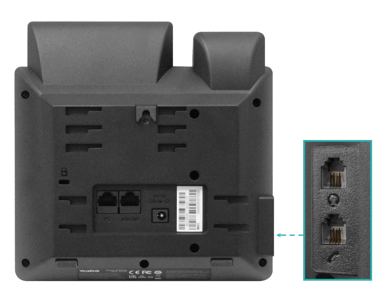 YEALINK 2-SIP 2-LAN inc5V-3W PoE-af RJ9-Audif Pant-ilumin Telefono IP 4