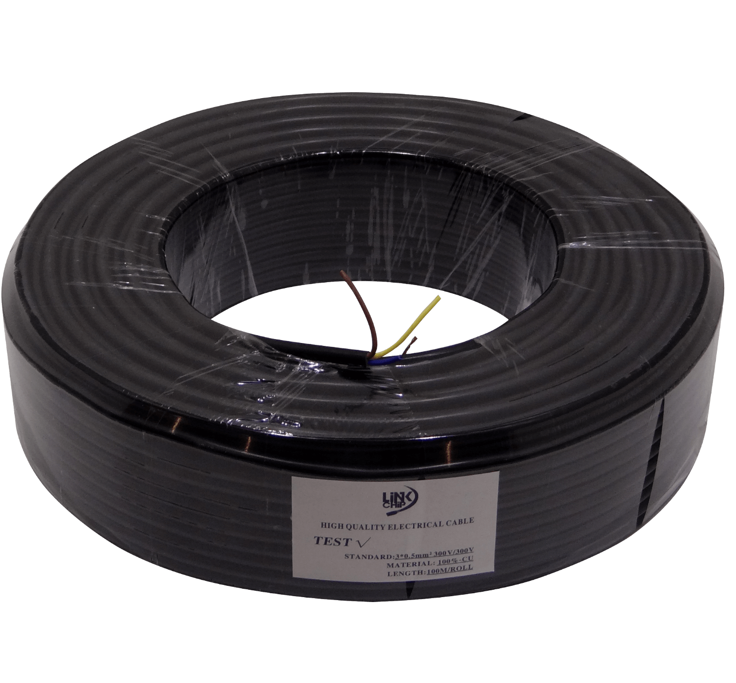 Cable Eléctrico Negro RVV 3x0,50mm² 2-3A 300V AWG20 100m 2