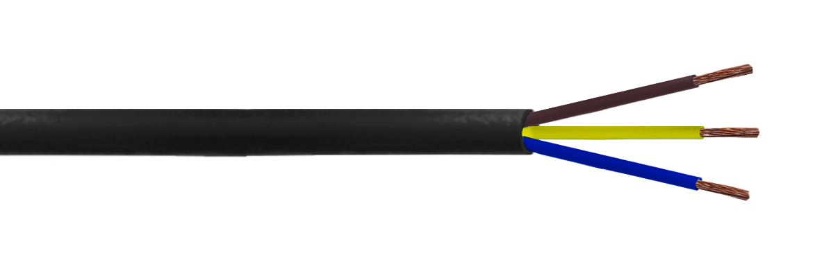 Cable Eléctrico Negro RVV 3x0,50mm² 2-3A 300V AWG20 100m 3