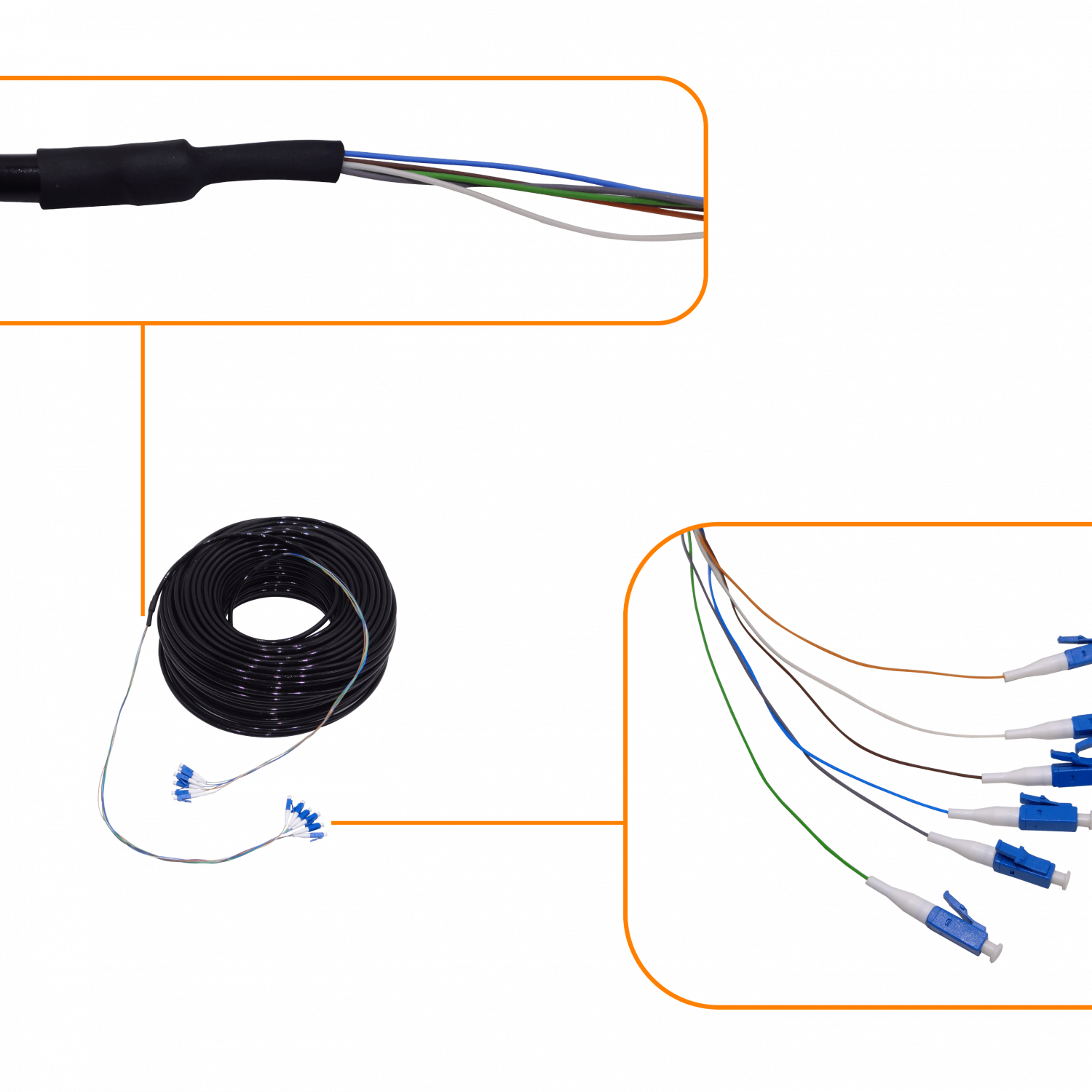 UBIQUITI 91m 300ft Jumper Cable Exterior 6-Fibras/LC-LC MonoModo 5,8mm 3