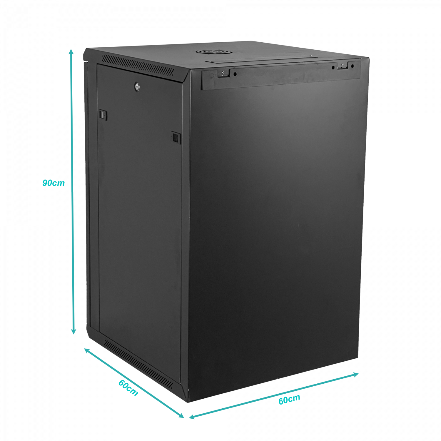 LINKMADE 18U 60cm-Fondo Negro inc-2U-M6 Rack Gabinete Pared 2