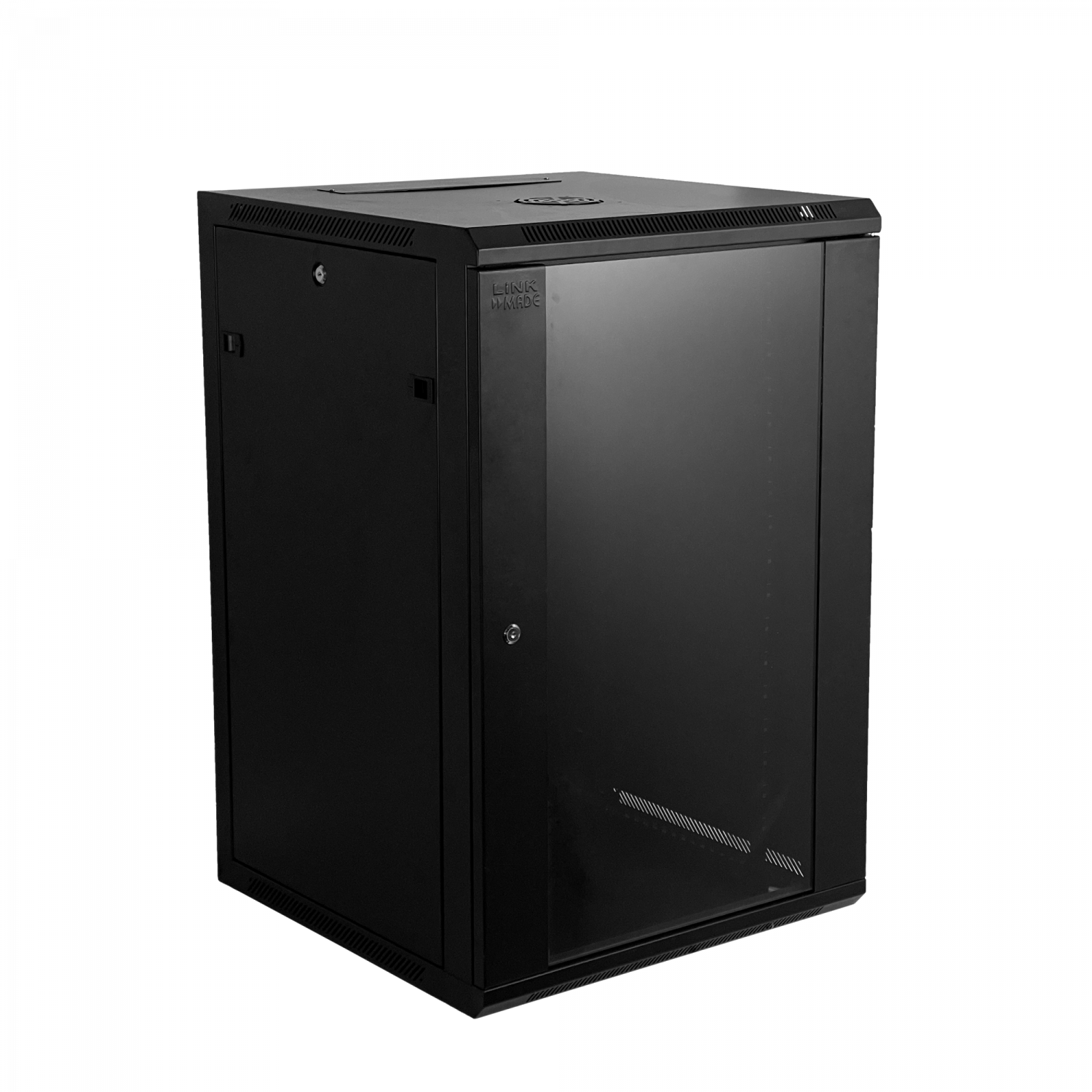 LINKMADE 18U 60cm-Fondo Negro inc-2U-M6 Rack Gabinete Pared 3