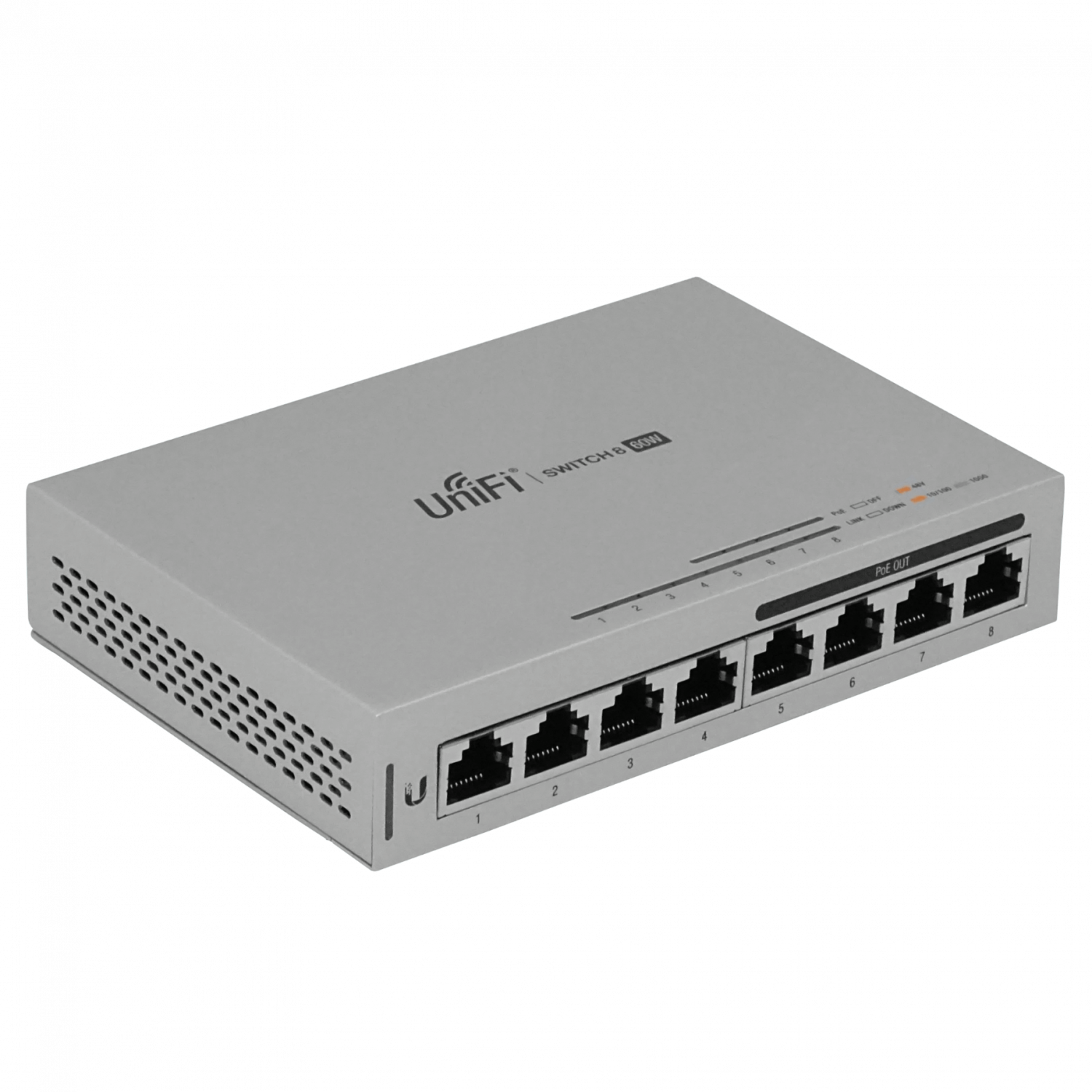 Switch Gestionado UniFi US-8-60W de Ubiquiti - 8 Puertos Gigabit, 4 Puertos PoE 802.3af, 60W 4