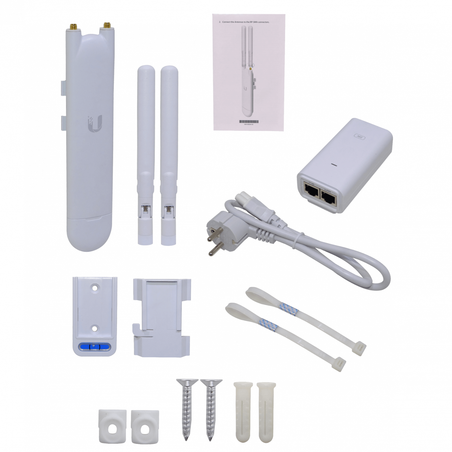 UBIQUITI 1un AC1200 2,4/5Ghz 300/867 inc-PoE24V 1-1000 2-RPSMA-3/4dBi 2
