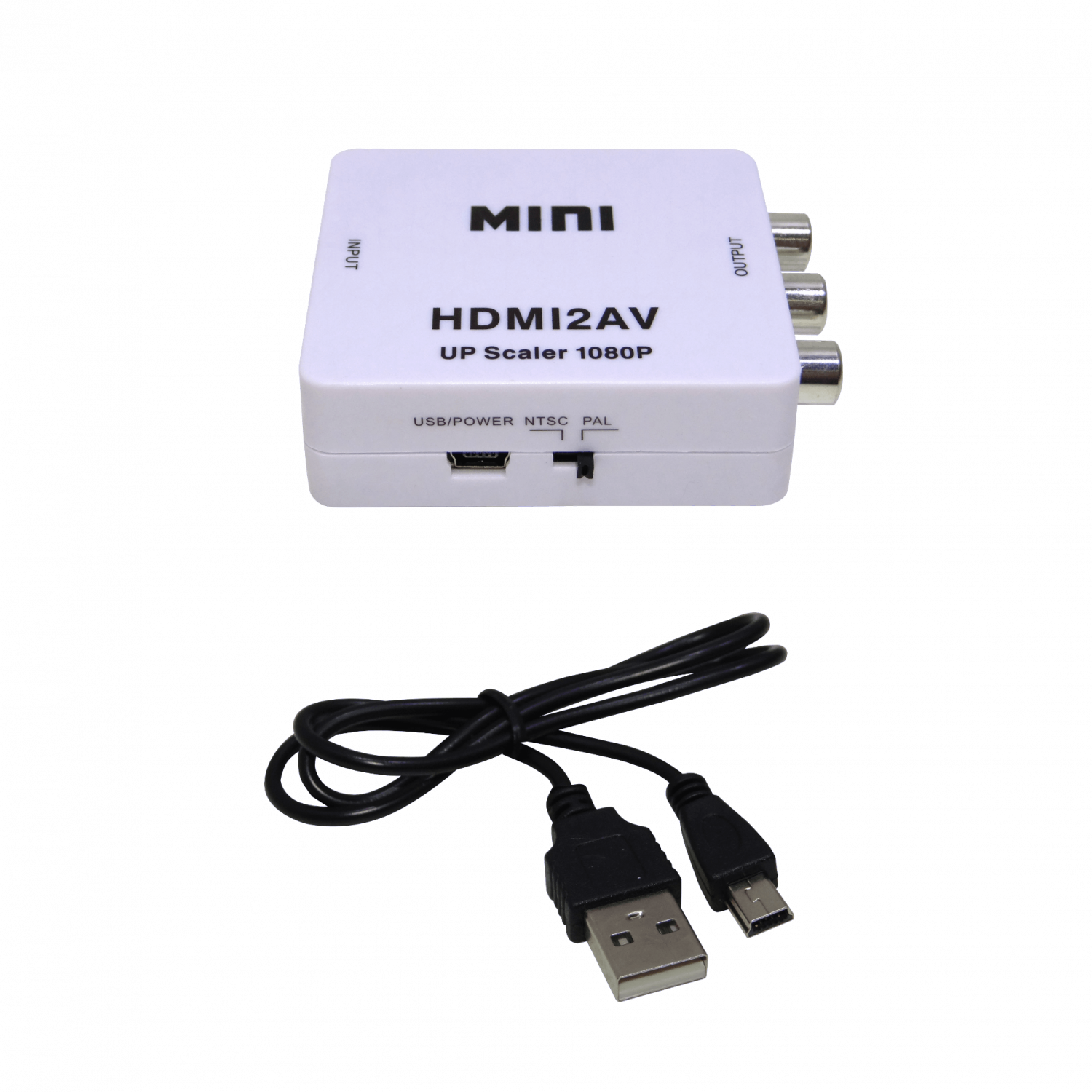 Convertidor HDMI a RCA, 1 Entrada HDMI a 3 Salidas RCA, Compatible PAL/NTSC, Fuente 5V 2