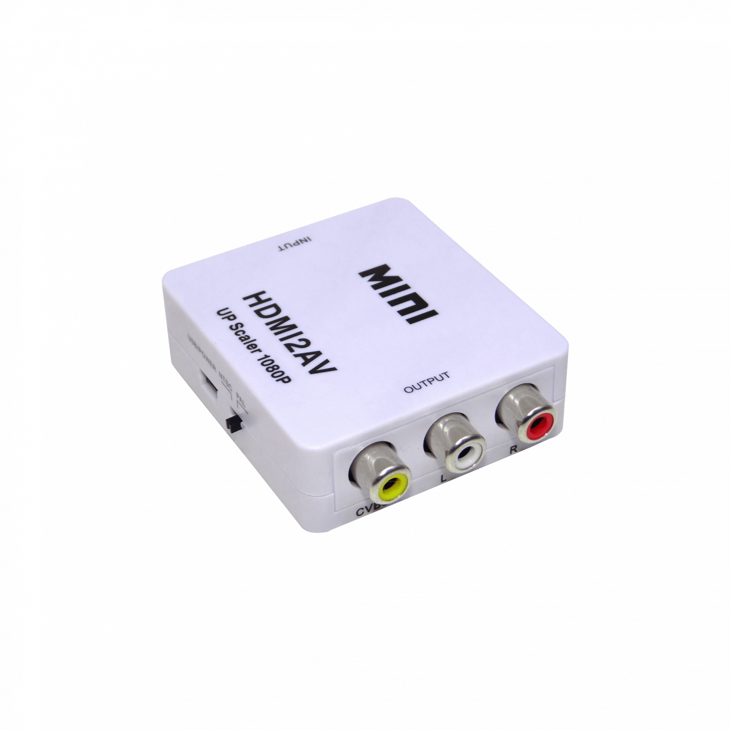 Convertidor HDMI a RCA, 1 Entrada HDMI a 3 Salidas RCA, Compatible PAL/NTSC, Fuente 5V 3