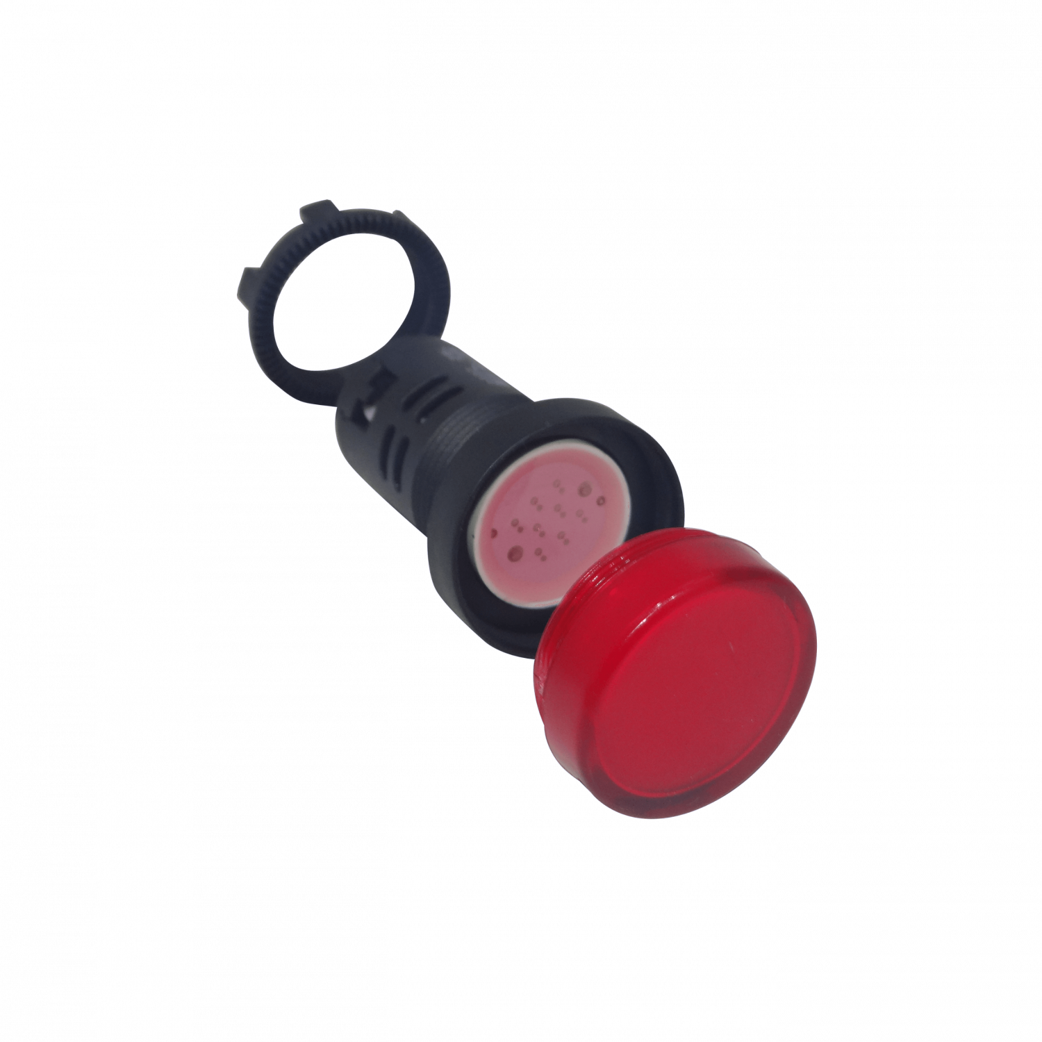 Rojo Luz Piloto LED 220VAC 20mm-diametro 28mm-cabeza 51mm-altura 2