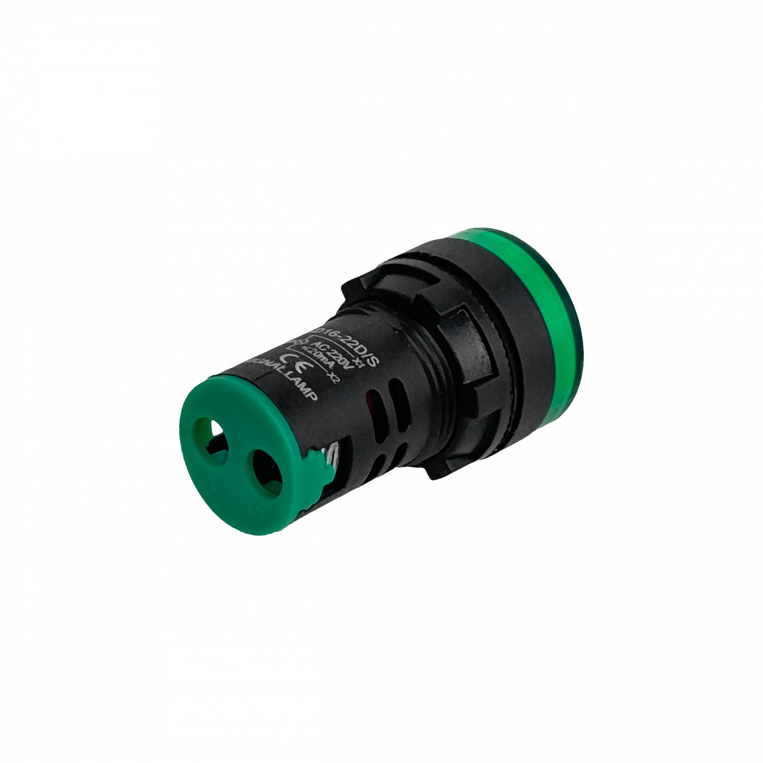 Verde Luz Piloto LED 220VAC 20mm-diametro 28mm-cabeza 51mm-altura 1