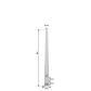 Poste Conico 4mt 3mm Base-250x250x12mm no-inc-Canastillo Cono-120/60mm - Miniatura 4
