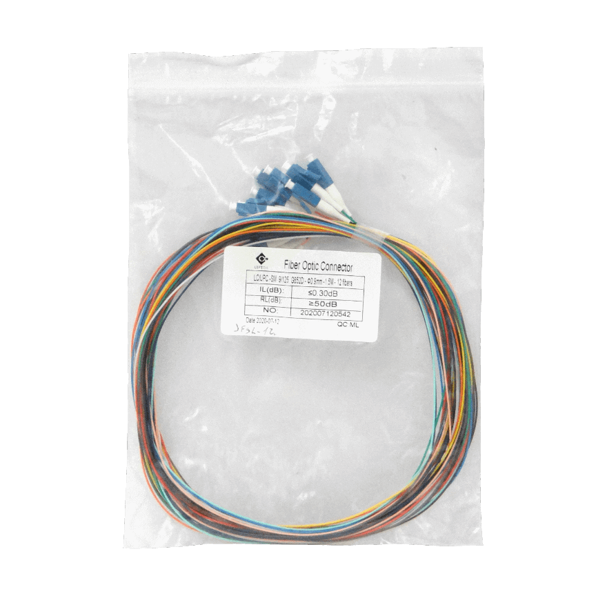 LC SM 1,5mt 12-Unidades Pigtail MonoModo SingleMode 12-Colores-distint 1