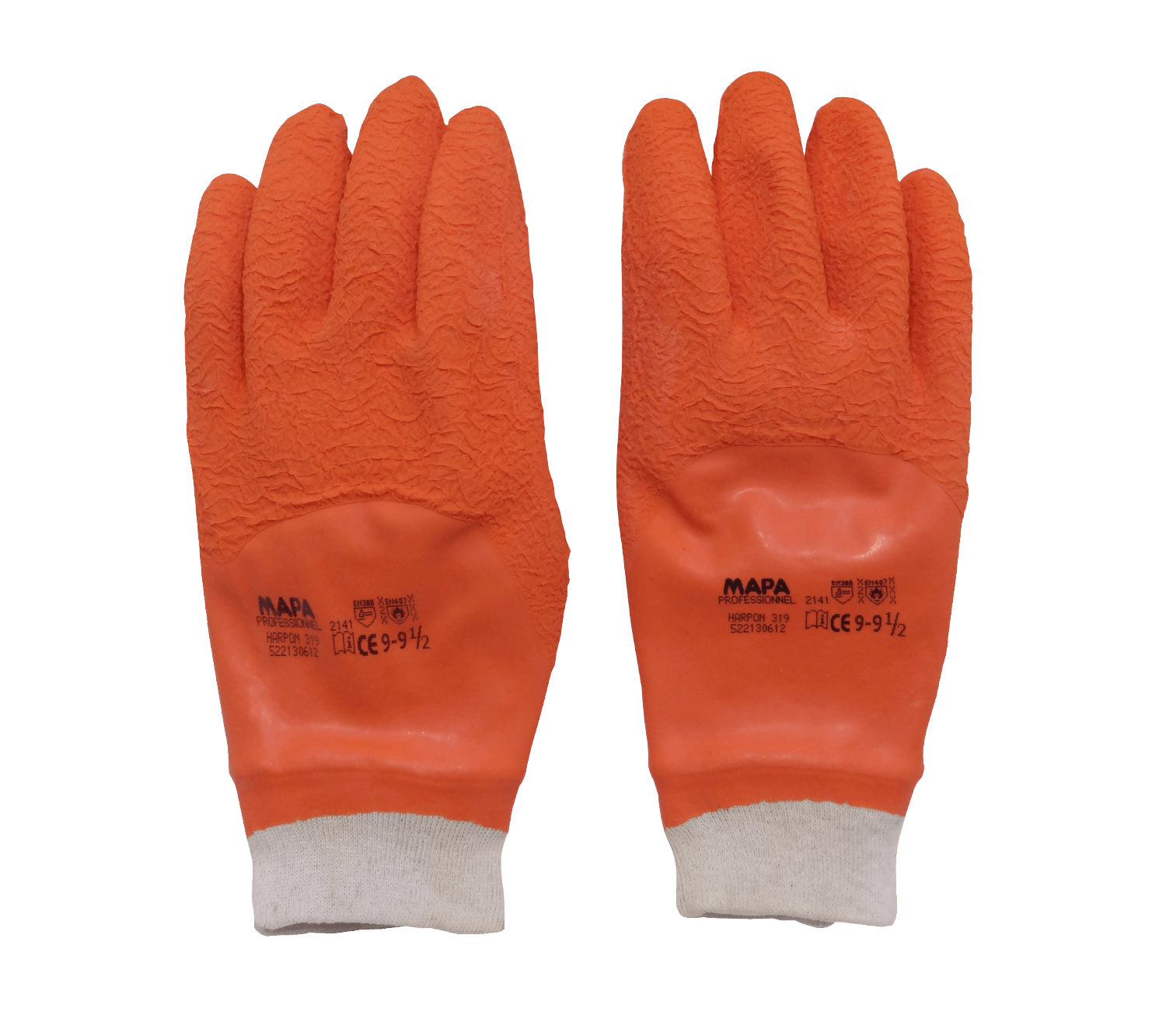 HARPON Naranjo Par Guante Latex Multiuso Anticorte Vidrio Madera 9-9,5 2